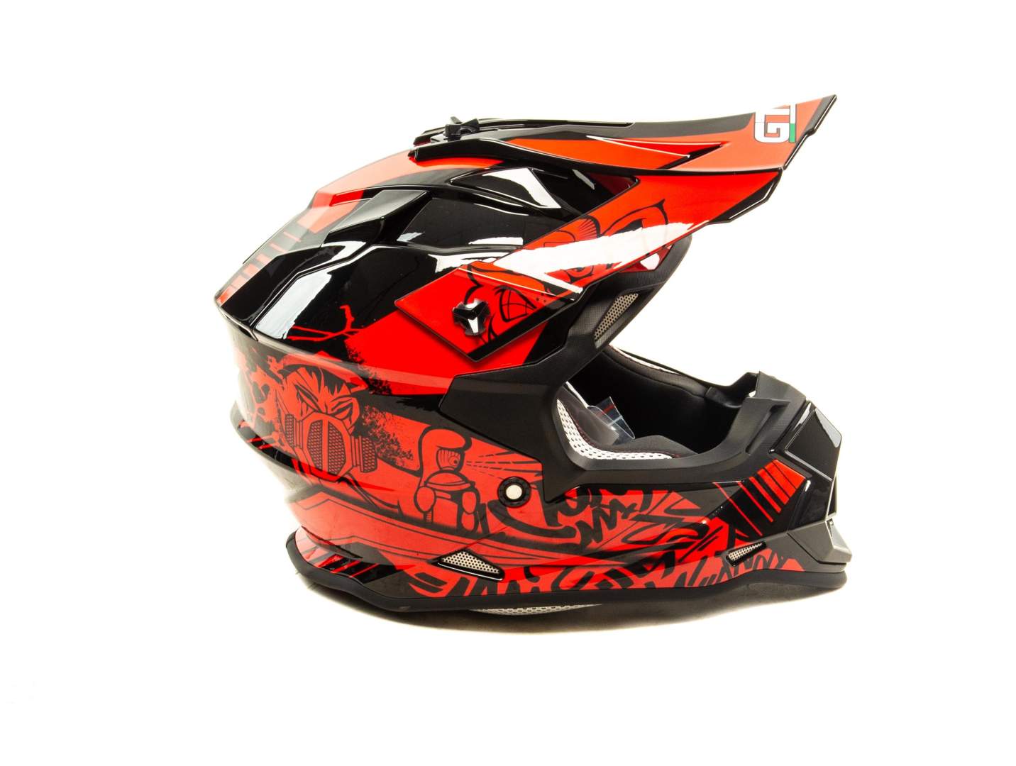 Шлем мото кроссовый GTX 632S №2 (S) BLACK / RED детский (49-50)