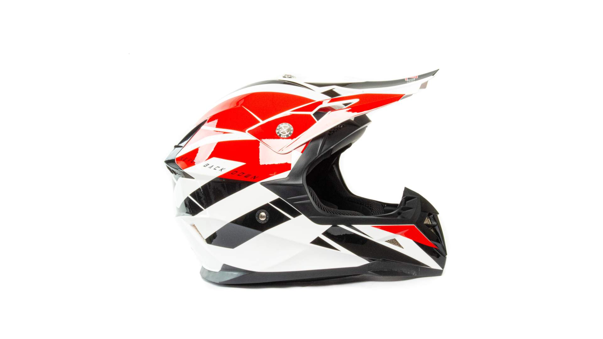 Шлем мото кроссовый HIZER 915 №9 (L) white/red/black