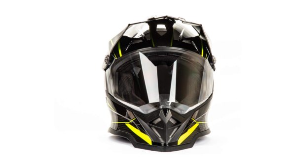 Шлем мото мотард HIZER B6197-1 #4 (S) black/yellow