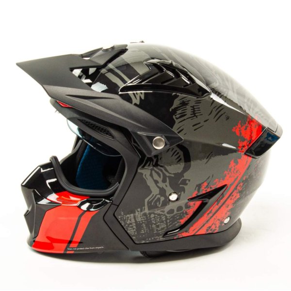 Шлем мото мотард GTX 690 #3 (L)  BLACK/GREY RED