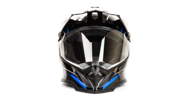 Шлем мото мотард HIZER B6197-1 #6 (S) black/blue